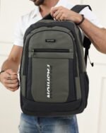 Street Print Zip Backpack in Green, view 1
