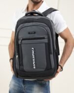 Street Print Zip Backpack in Grey, view 1