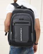 Street Print Zip Backpack in Grey, view 2