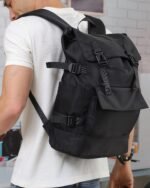 Toggle-Drawstring Rucksack in Black, view 1