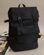 Toggle-Drawstring Rucksack in Black, view 3
