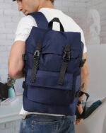 Toggle-Drawstring Rucksack in Blue, view 2