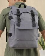 Toggle-Drawstring Rucksack in Grey, view 1