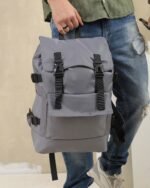 Toggle-Drawstring Rucksack in Grey, view 2