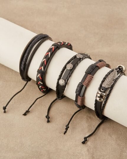 Tribal Braided Bracelet Set (5 Pieces), view 1