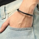Twisted Cable Steel Bracelet, view 1