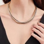 Twisted Layered Chain Choker, view 1