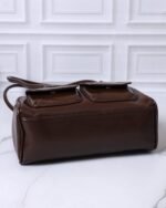 Walnut Single-Zip Flap-Pocket Bag in Brown, view 5