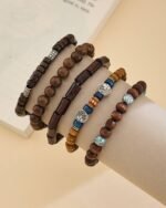 Wooden Bead Bracelet Set (5 Pieces), view 3